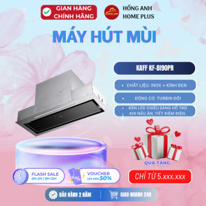 Máy hút mùi âm tủ Kaff KF BI90PR inox và kính đen công suất 1000 m³/h thiết kế âm hiện đại