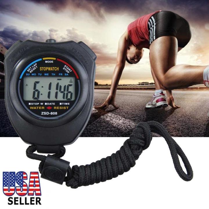 Stopwatch Digital Waterproof Pengukur Waktu Olahraga Chronograph Digital