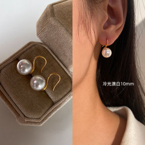 925 Pure silver high-end pearl earrings stud earrings for women elegant ear hook and drop style pearl earrings