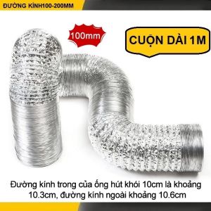 Ống bạc thông gió mềm - Ống hút mùi giá rẻ ( LOẠI DÀI 1 MÉT)
