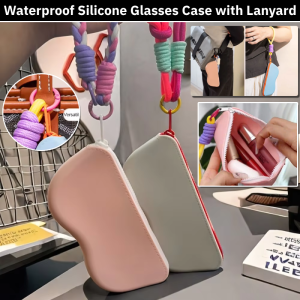 Waterproof Silicone Glasses Storage Bag Protective Cover Sunglasses Case with Lanyard Coin Purse Dustproof Cosmetic Bag