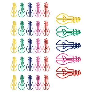 30Pcs Colorful Metal Paper Clip Light Bulb Shape Paper Clips 42mm Metal Paperclips For Document File Paper Photo