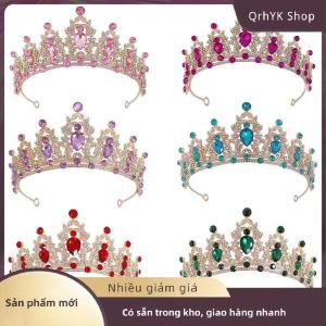 Hàng có sẵn✨ Sang Trọng Thanh Lịch Pha Lê Công Chúa Vương Miện Tóc Phụ Kiện Vương Miện Cho Phụ Nữ Đảng Rhinestone Wedding Bridal Vương Miện Mới Đầu Đồ Trang Sức