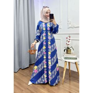 Ashika Dress Lebaran Batik Cap Handmade | batik murah batik wanita baju lebaran gamis lebaran gamis premium gamis murah dress murah dress long dress panjang gamis jumbo gamis pesta gamis modern gamis terbaru gamis terlaris dress modern dress terlaris
