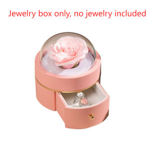 ARTMU Gifts Box ic Bow Jewelry Box Eternal Rose Engagement Ring Couple Rings Holder Fashion Jewelry Storage Box Finger Ring Box Girlfriend