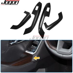 Cornerr LHD Carbon Car Inner Door Armrest Handle Side Window Switch Frame Cover Trim Accessories For Toyota Land Cruiser 300 LC300 2022+ 5B8Q6