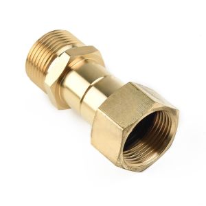 【JFYB】 M22 14mm Thread Pressure Washer Swivel Joint Brass Hose Fitting Connector With 360 Degree Rotation For Garden Outdoor Cleaning 【Ready Stock】