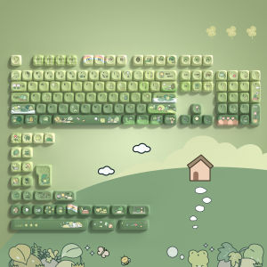 Bekcona. WOMIER 130+ Phím Keycaps PBT Green Frog Profile MOA Keycaps in 5 mặt theo yêu cầu cho bàn phím cơ sử dụng switch Cherry Gateron MX