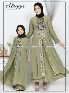 Abiyyuco GL1015V2 | Gamis Abaya Turkey Couple Ibu dan Anak umur 4 sampai 13 tahun