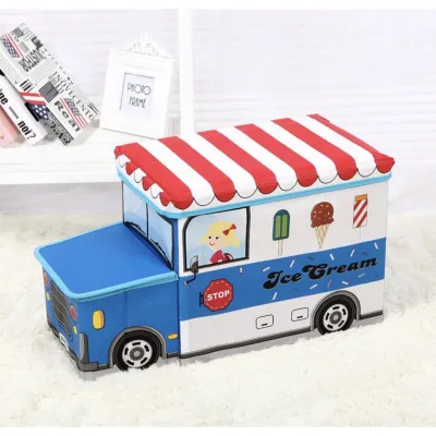 [SG LOCAL STOCKS] Multi-purpose Kids Cartoon Toys Storage Box Foldable Collapsible for Clothes Book Toys Able to Sit