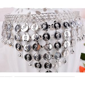 Bando Koin Tari/Bando Belly Dance/Bando Kepala Belly/Hiasan Kepala Belly/Dance Coin Gold/Dance Bando Wanita/Aksen Koin Payet