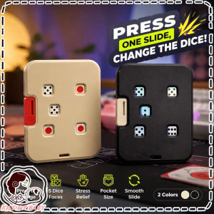 Fidget Dice Slider Toy 5 Hole Tekan Tukar Nombor Portable EDC Stress Relief Desk Game