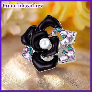 Colorfulswallow Thời trang Rỗng ra ngọc trai hoa trà trâm cài cho người phụ nữ quần áo áo phụ kiện Quà Tặng