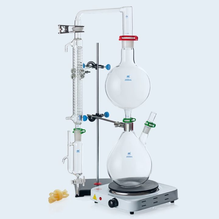 Lab Essential Oil Steam Distillation Apparatus Glassware Kits Water