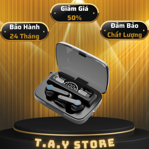 [ HÀNG HOT ] Tai Nghe Bluetooth M19 v5.1 Cảm Ứng Thông Minh Chống Ồn Tốt Chống Nước IPX7 Bass Mạnh Pin 2500mah Lỗi 1 Đổi  Bảo Hàng 24 Tháng