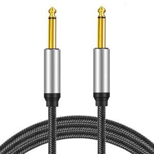 Guitar Instrument Cable 1/4 Inch to 1/4 inch TS Straight Male to Male 6.35mm Mono Jack with Alloy Connector and Braid
