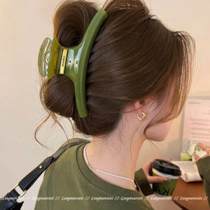 Korean Oversized Green Curved Grab Clip Womens New Shark Clip Hair Volume Hairpin Fashion Hair Accessories