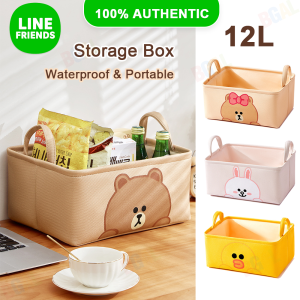 Line Friends 100% เสื้อผ้าผ้าตั้งโต๊ะ กล่องเก็บของ Line Friends ของแท้ กันน้ำ สีน้ำตาล SALLY CONY CHOCO ของขวัญวันเกิด LFB8
