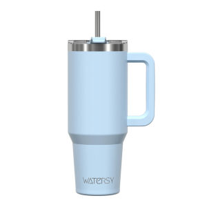 WATERSY 20/30/40oz Tumbler with Handle & Straw Large Capacity Stainless Steel Thermal Cup Vacuum Insulated Mug for Car Travel