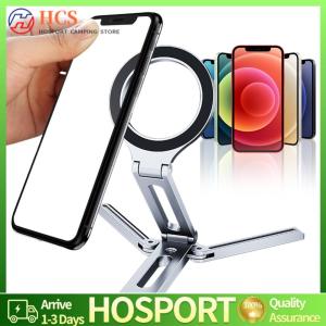 【HCS】ตัวยึดโทรศัพท์แม่เหล็กแบบพับได้อลูมิเนียมอัลลอยด์โทรศัพท์พับเก็บได้ยืนสมาร์ทโฟนมัลติฟังก์ชั่นโต๊ะทำงานสำหรับ iPhone 12-15