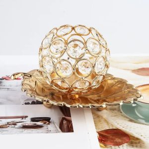 Tempat Lilin Crystal Tea Light Candle Holder Centerpiece