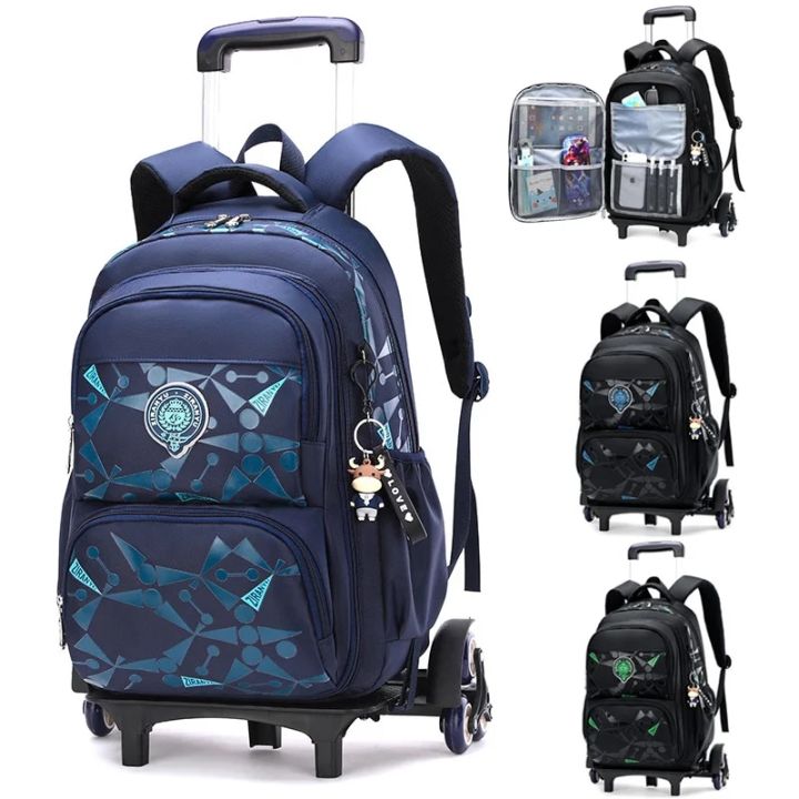 Wheeled Waterproof Children Schoolbag Luggage Rolling Bags Large