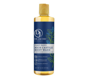 Dr Jacobs Naturals PEPPERMINT CASTILE BODY WASH 16oz (473ml) - Made in USA - Made with antioxidant rich olive and coconut oil (never palm oil) - Crafted with peppermint essential oils which are know to soothe itchy skin ease muscle