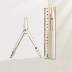 TSEVD Metal Pencil Compass Ruler Adjustable Unique Design Geometry Tool Multifunctional Drawing 3 in 1 Compasses Student Exam