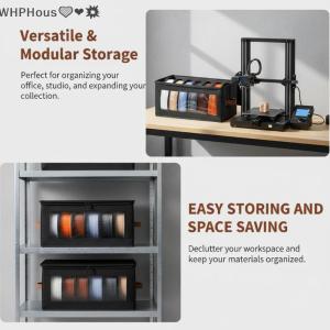 WP💓💛💖 Space Saving Filament Storage Box 3D Printer Ready Case for 1kg Spools for Office Workshop Filament Organization