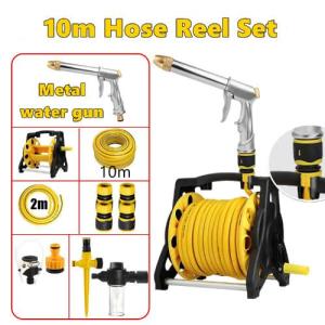 Heavy-Duty Garden Hose Reel Kit with Durable 1/2" Water Pipe and 360° Adjustable Spray Gun for Efficient Irrigation & Cleaning - 10M/15M/20M/25M/30M/35M Options