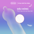 [CHE TÊN] Bao Cao Su Durex Real Feel Siêu Mỏng 0.024mm Siêu Chân Thật Mỏng Như Không Size 56mm - Ba Con Sói For Man. 