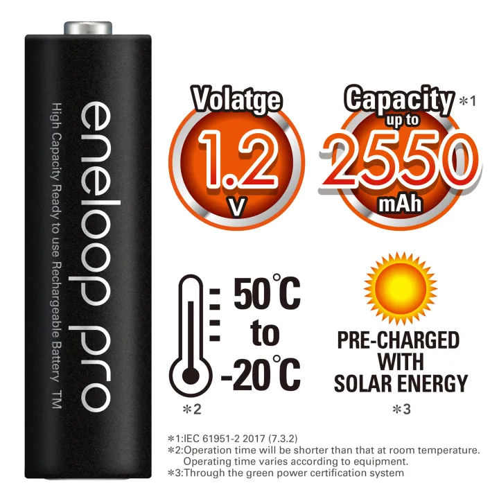 Panasonic eneloop pro ถ่านชาร์จ AAA 950 mAh/AA2550mAh/AA2500mAh ...