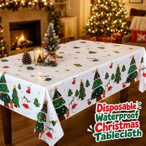 Perfect Mom and Baby Christmas Themed Reusable Decorative Table Cloth Creative Dustproof Rectangle Xmas Table Cover Waterproof Kitchen Decoration