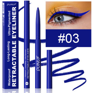 DUNUF 4 Colors Waterproof Gel Pencil Soft Long Lasting High Pigmented Eyeliner Ultra-fine Liquid Eyeliner PenNon-smudge Suitable for Students