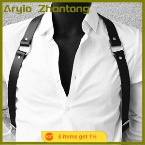 Aryio ชุดแฟนซีเข็มขัดรัดหน้าอกหนังปรับได้สำหรับผู้หญิงและผู้ชาย