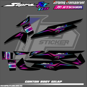 SUPRA FIT NEW (COD) STIKER STRIPING MOTOR HONDA SUPRA FIT NEW - STIKER LIST GRAFIK SIMPLE WARNA VARIASI DESAIN RACING HOLOGRAM DAN TRANSPARAN BISA COD IP.KODE-458