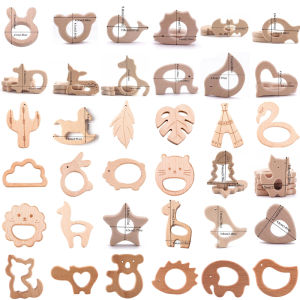 1pc Baby Teether Wooden Animal Pacifier Pendant BPA Free Beech Koala Rodent Baby Gym Accessories Teeth Pendant ChildrenS Goods