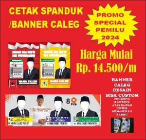 Cetak Spanduk Caleg Per Meter Murah Desain Suka-suka Minimal Order 10 M