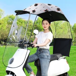 Electric bicycle motorcycle canopy foldable cover electric bicycle rain cover sunshade umbrella