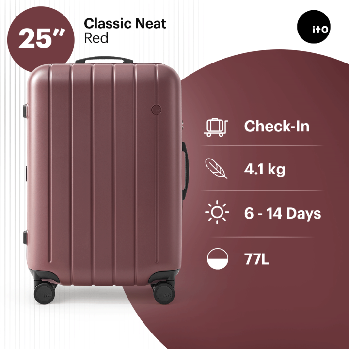 NEW ITO Neat Case 25 inch 64cm Check In Luggage Hard Shell Carry On Travel Luggage with TSA Approved Lock Lazada PH