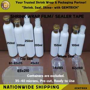 200pcs Shrink Wrap Plastic Packaging Shrinkable Plastic Sealer Film for Flip Cap Bottle Container