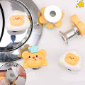 【Warm Homie】4 Pcs New Cute Butter Bear Toilet Press Button Water Tank Push Switch Assistant Cabinet Door Drawer Handle. 