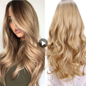 《302》[Send hair net]on sale wig for women human true hair original Stylish lace front Blonde Long Curly Wig Synthetic Wavy Hair Heat Resistant Wig