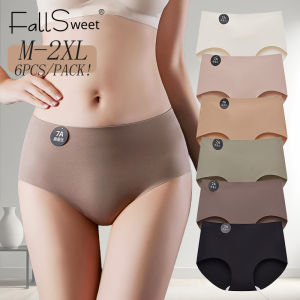 FallSweet 6 Pcs/Pack! Seamless Panties Set Women Mid-Waist 7A Mulberry Silk Milk Underpant Soft Comfortable Underwear Simple Invisible Briefs