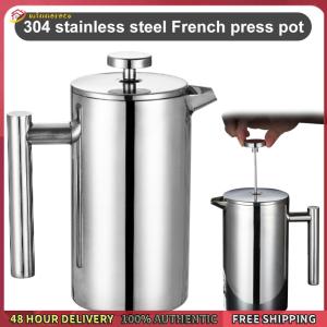 Winnereco Stainless Steel Insulated Coffee Maker 12/27/34oz French Press Tea Maker Double Wall Portable Coffee Pot for Home Travel
