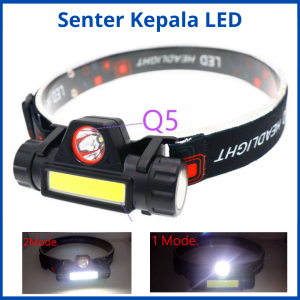 COD TaffLED Senter Kepala LED Headlamp helm las sepeda Camping Olahraga Outdoor COB cas.