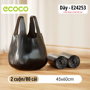Túi đựng rác ECOCO kèm quai xách size lớn loại dày dùng trong gia đình chịu lực chịu nhiệt cao cấp