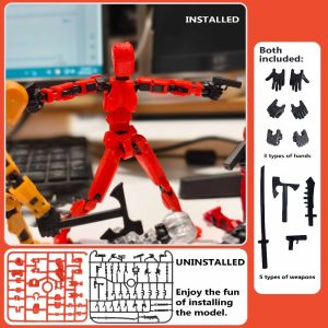 Lucky 13 Action Figure 3D Printed 13.7 Cm ABS and PLA Full Range Articulation Fully Articulated Joints Personalized Assembly Experience Kid Educational Toy Assembly Toy Birthday present Christmas present