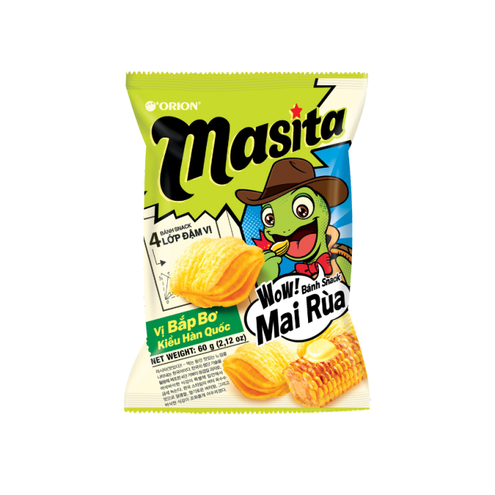 bịch 10 gói bim masita mai rùa vị bắp bơ 28g