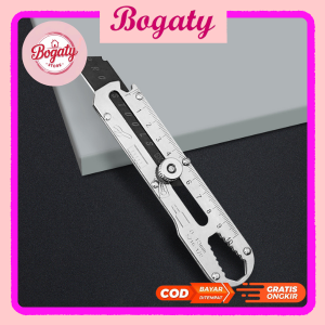 BG PISAU CUTTER STAINLESS 6 IN 1 PENGARIS PEMBUKA BAUT SEKRUP TUTUP BOTOL ANTI KARAT SAFETY
